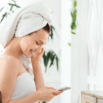 Woman looking at phone