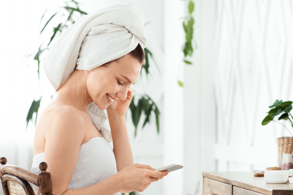 Woman looking at phone