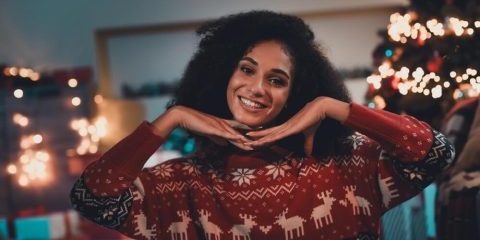 woman Christmas skincare